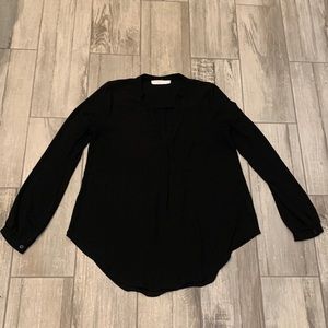 Black Blouse With Chest Pocket